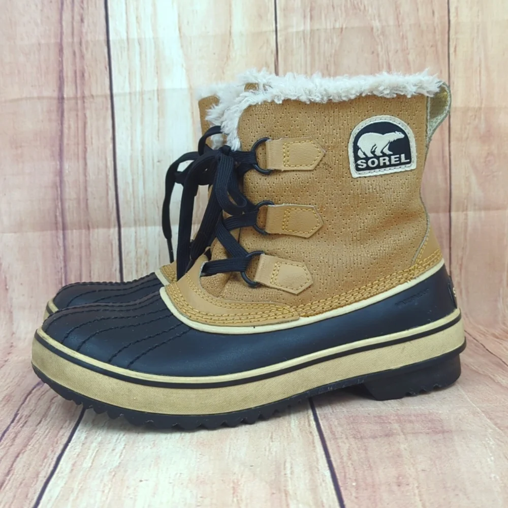 Sorel Tan and Black Winter Boots - Picture 1 of 8